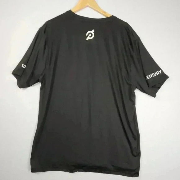 Peloton Century 100 Men's Shirt 2XL Black Short Sleeve Poly/Spandex Spin Workout - Picture 7 of 8